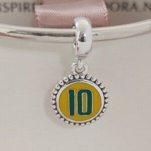 Pandora Neymar Pelé Brazil Exclusive Futból Soccer Jersey 10 Dangle Charm